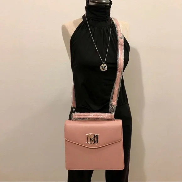 PRIVATELY SOLD!!! Badgley Mishka pink vegan leather and silver metal crossbody - Picture 1 of 10